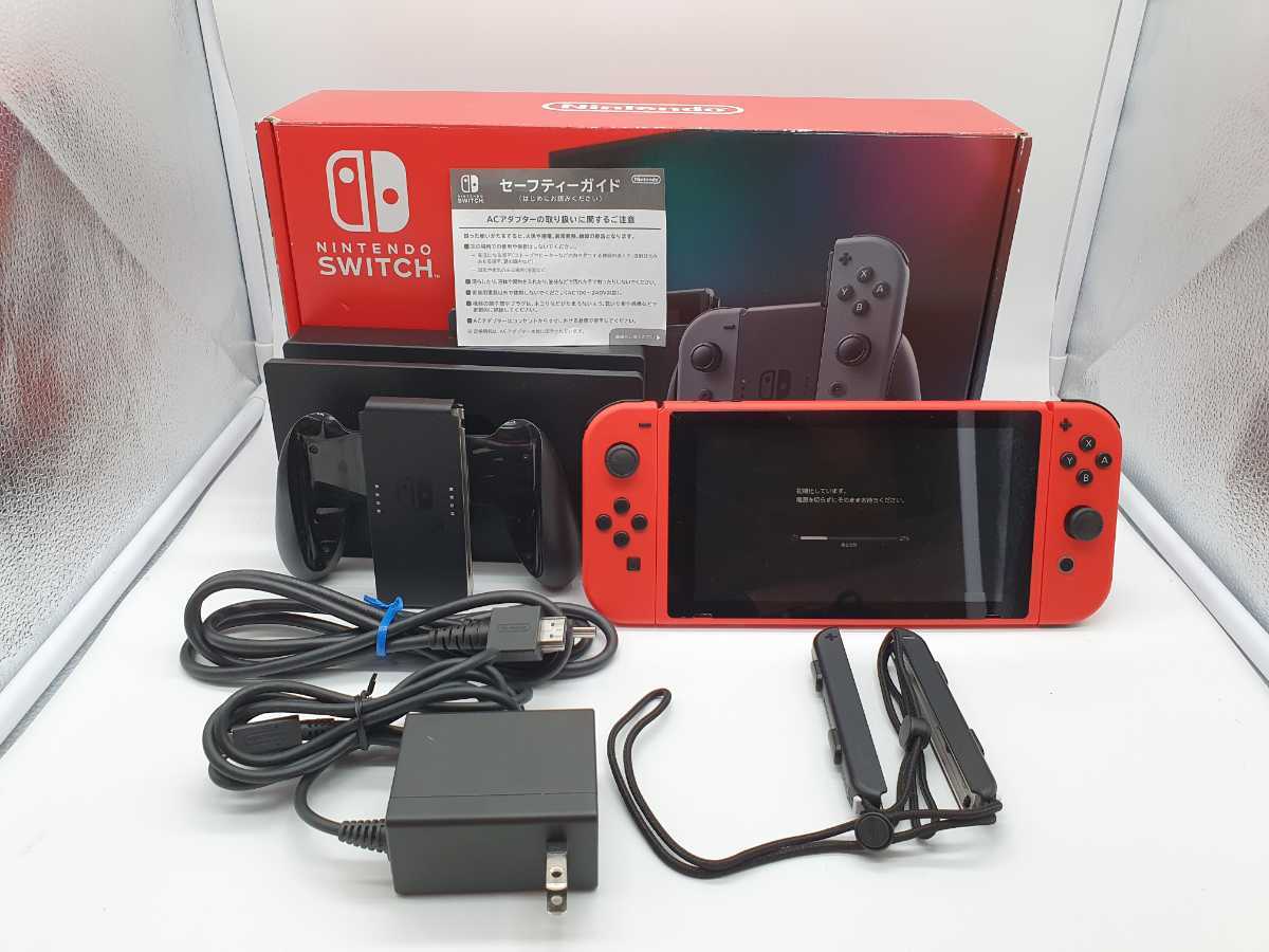 送料込 カスタム　マリオカラー フルセット　バッテリー強化版　任天堂 Nintendo Switch ニンテンドースイッチ本体 ジョイコン　SET