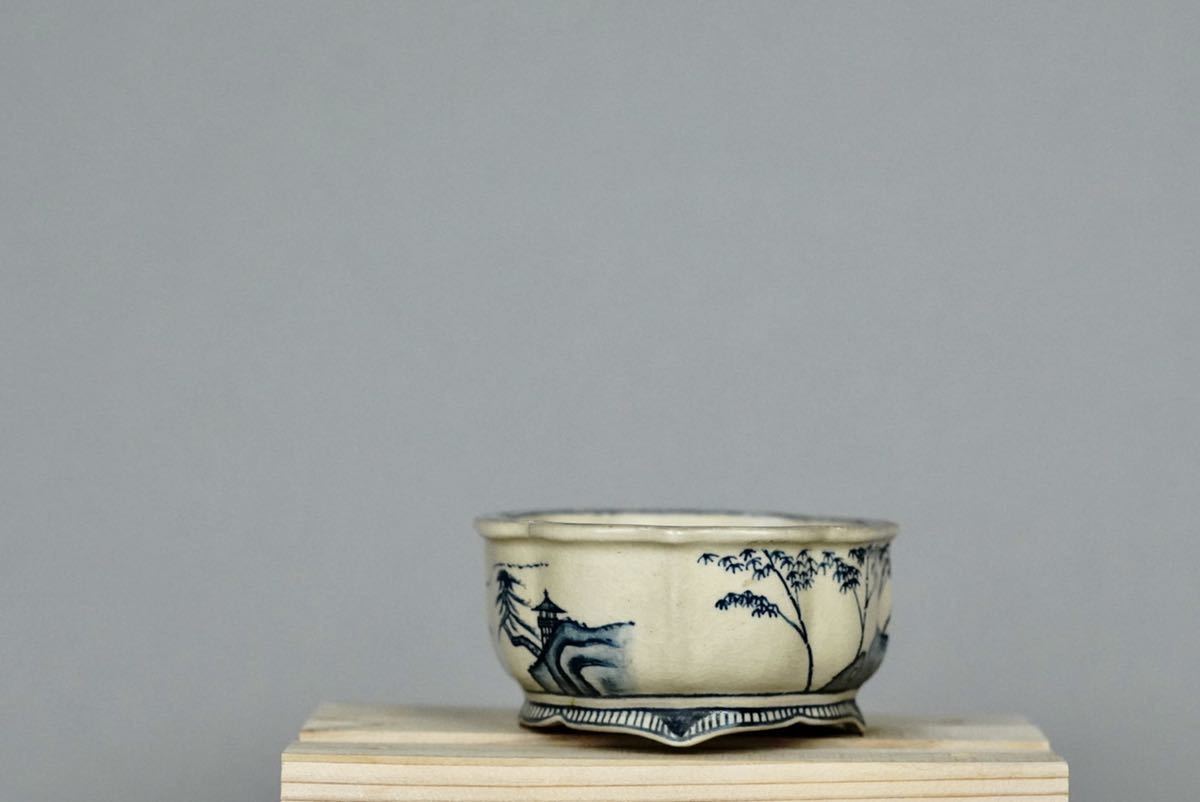 陶雀 染付山水図 外縁六角盆栽鉢 美品 約11.3cm 楽天市場】盆栽鉢 六角