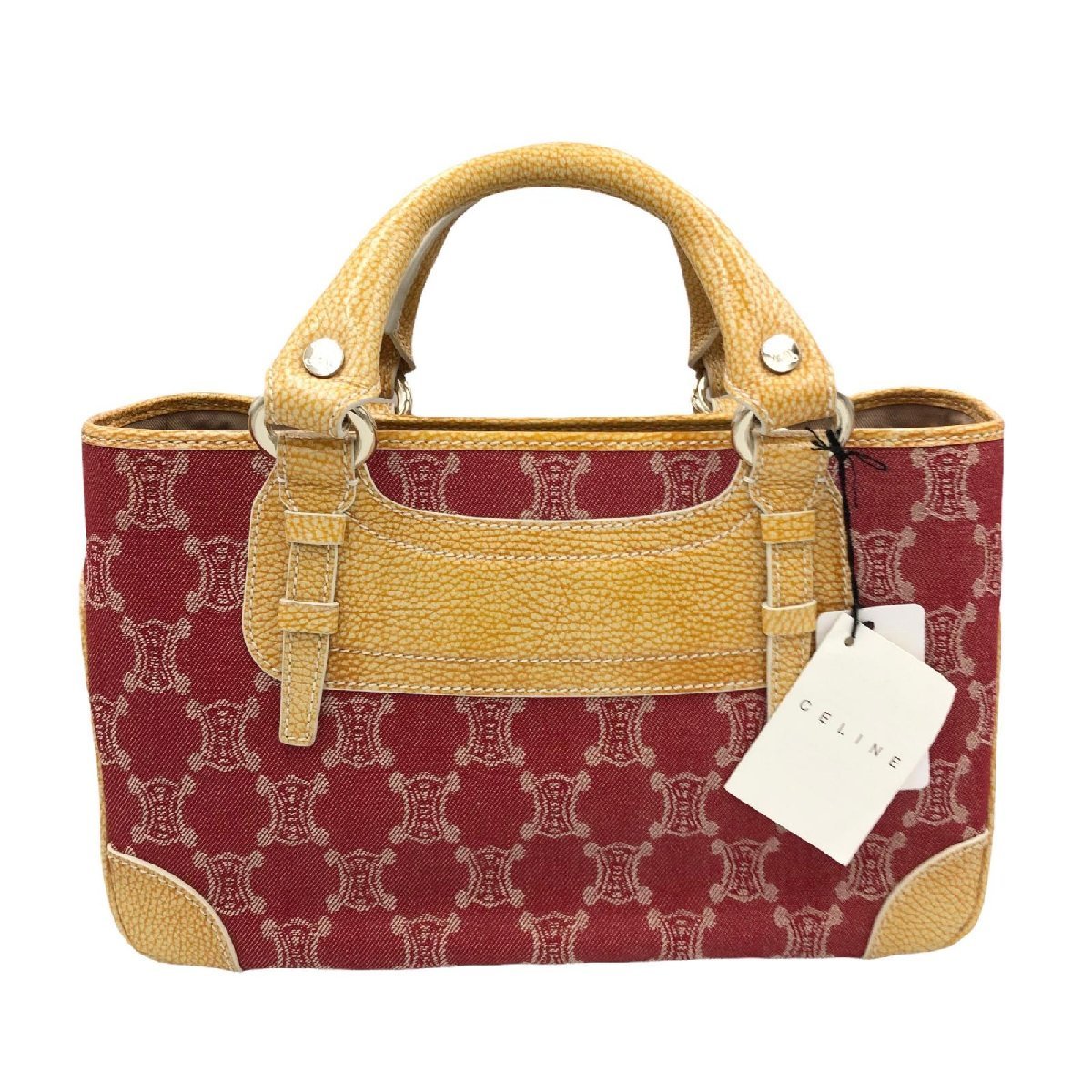 未使用 CELINE セリーヌ ブギーバッグ マカダム柄 キャンバス×型押し 