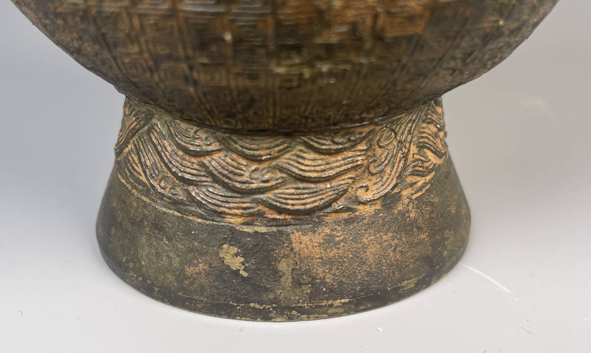 UM9-1　韓国美術　銅製　古銅瓢箪瓶　花瓶　時代物　高麗銅花瓶　時代物 宋代 宋時代 中国 唐物 中国美術 古美術 骨董 花瓶 銅花瓶 青銅器 古銅