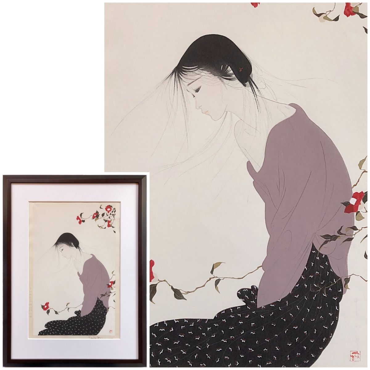 新品，100%新品 中島潔 風のかほり 木版画 京都版画院 直筆サイン 額装(木版画)｜売買されたオークション情報、yahooの商品情報をアーカイブ公開 - オークファン 木版画