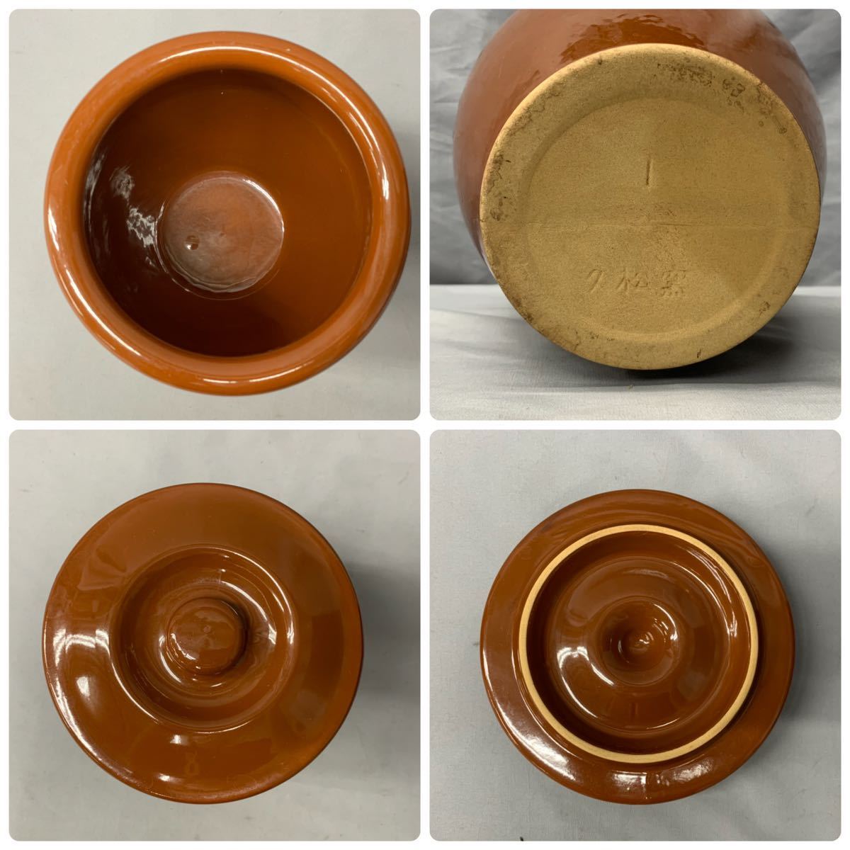 大型 約35×37cm たいら窯 越前焼 蓋付き 丸かめ 壺 漬物 保存容器 大型 約35×37cm たいら窯 越前焼 蓋付き 丸かめ 壺 漬物 保存容器 大型