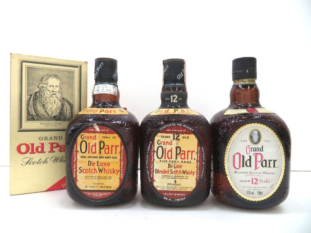 古酒 未開栓 まとめて4本 Old Parr DeLuxe 750ml / 特級 760ml 43