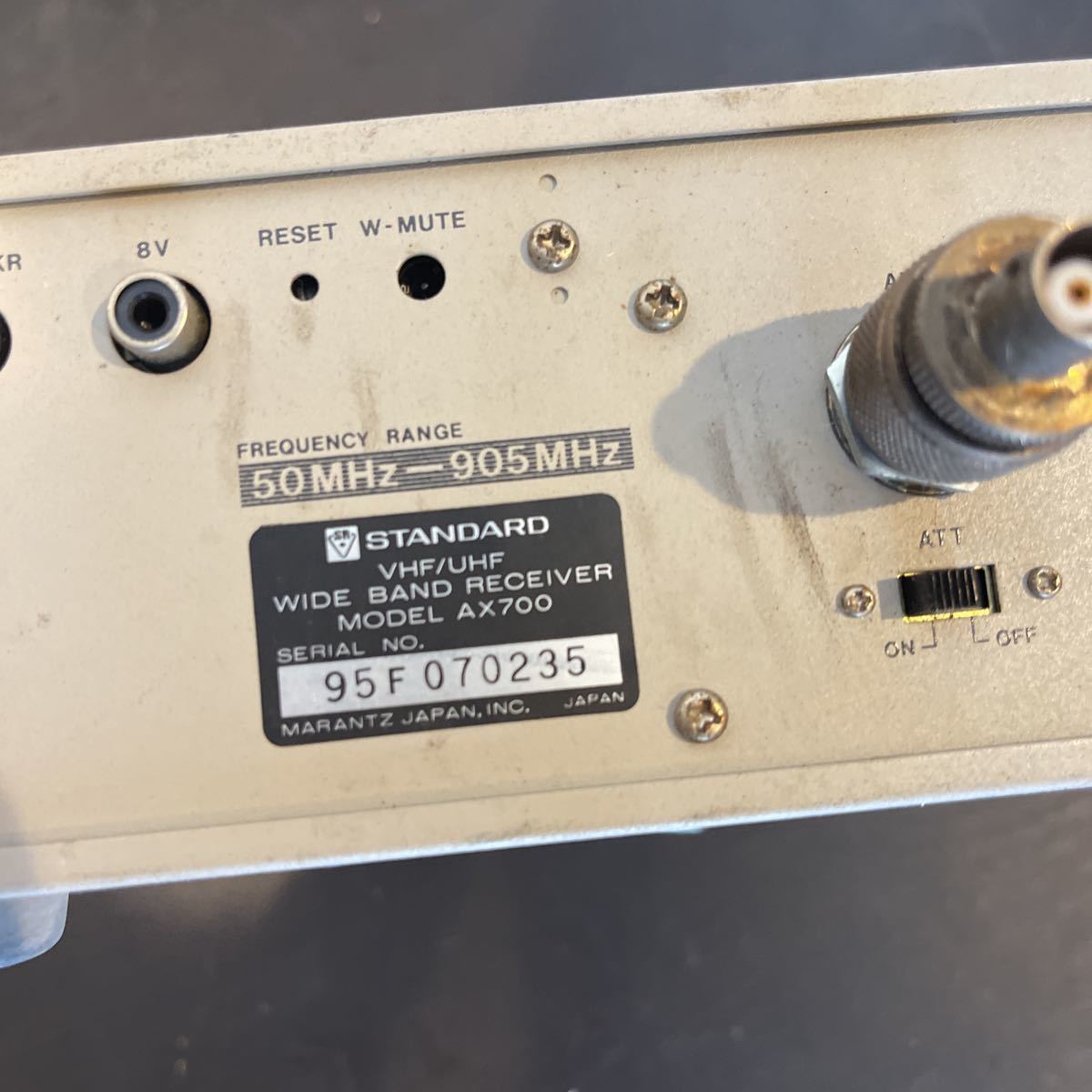 STANDARD AX700 広帯域受信機 電源ケーブル欠品 STANDARD AX700