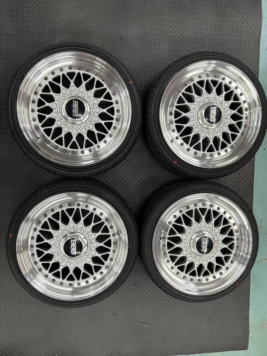 希少 当時物 レストア品 BBS RS 3ピース pcd100 4H 6.5j +34 リム修正 