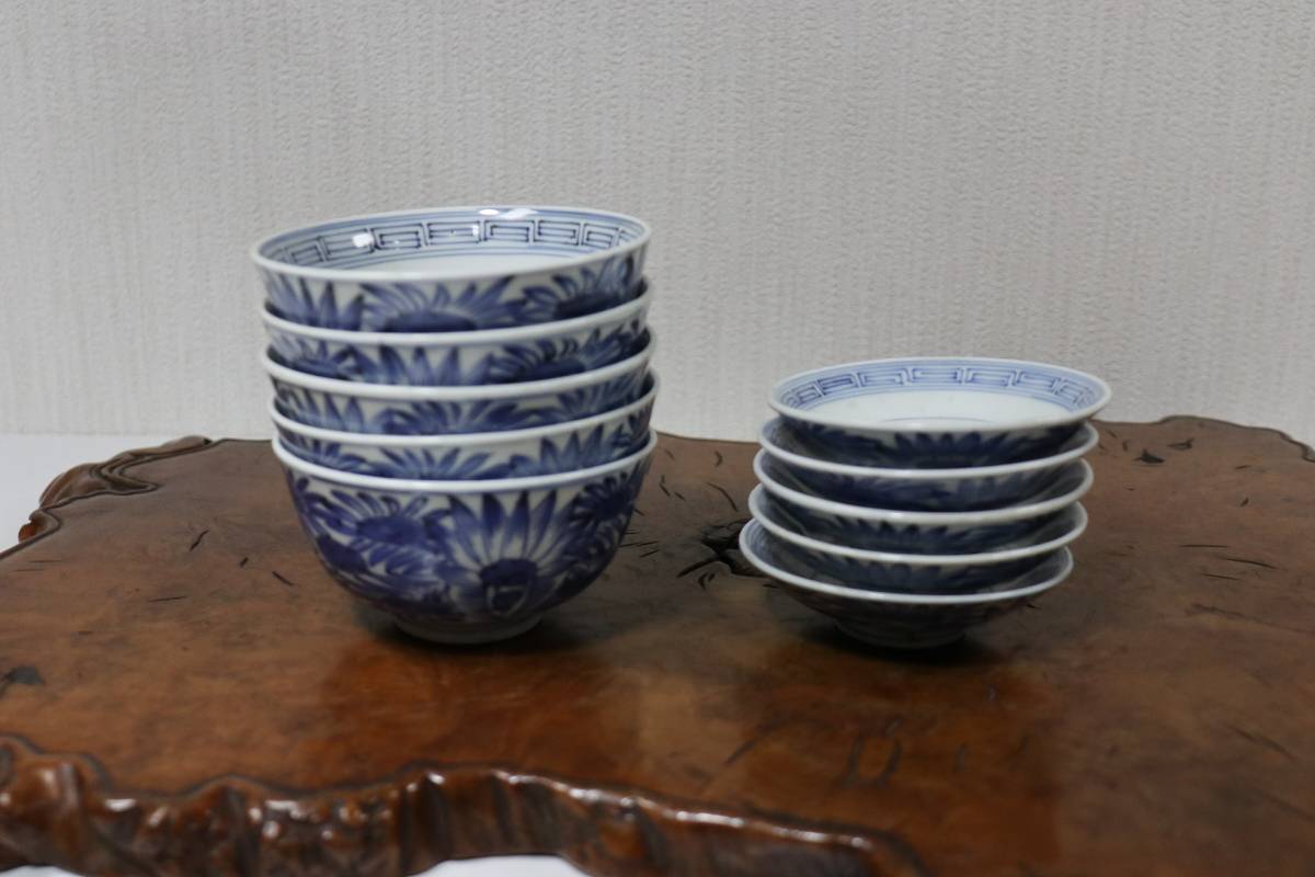 ミニの通販 中国古美術 唐物 清時代 染付蓋碗 5客 【公式通販】