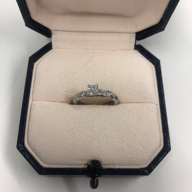 AGAQ2011】CHAUMET ショーメ Pt950 リング 総重量5.2g D約0.3ct MD約 