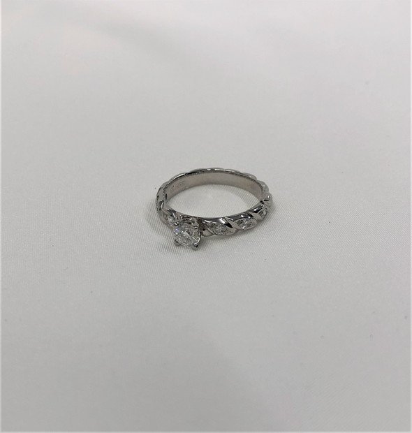 AGAQ2011】CHAUMET ショーメ Pt950 リング 総重量5.2g D約0.3ct MD約 