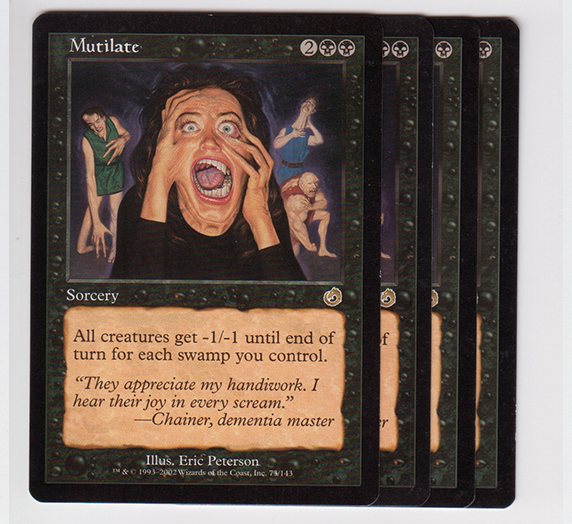 mutilate mtg card もぎとり/Mutilate 英語版4枚セット トーメント(黒)｜売買されたオークション情報、Yahoo!オークション(旧ヤフオク!) の商品情報をアーカイブ公開 All creatures get Mutilate