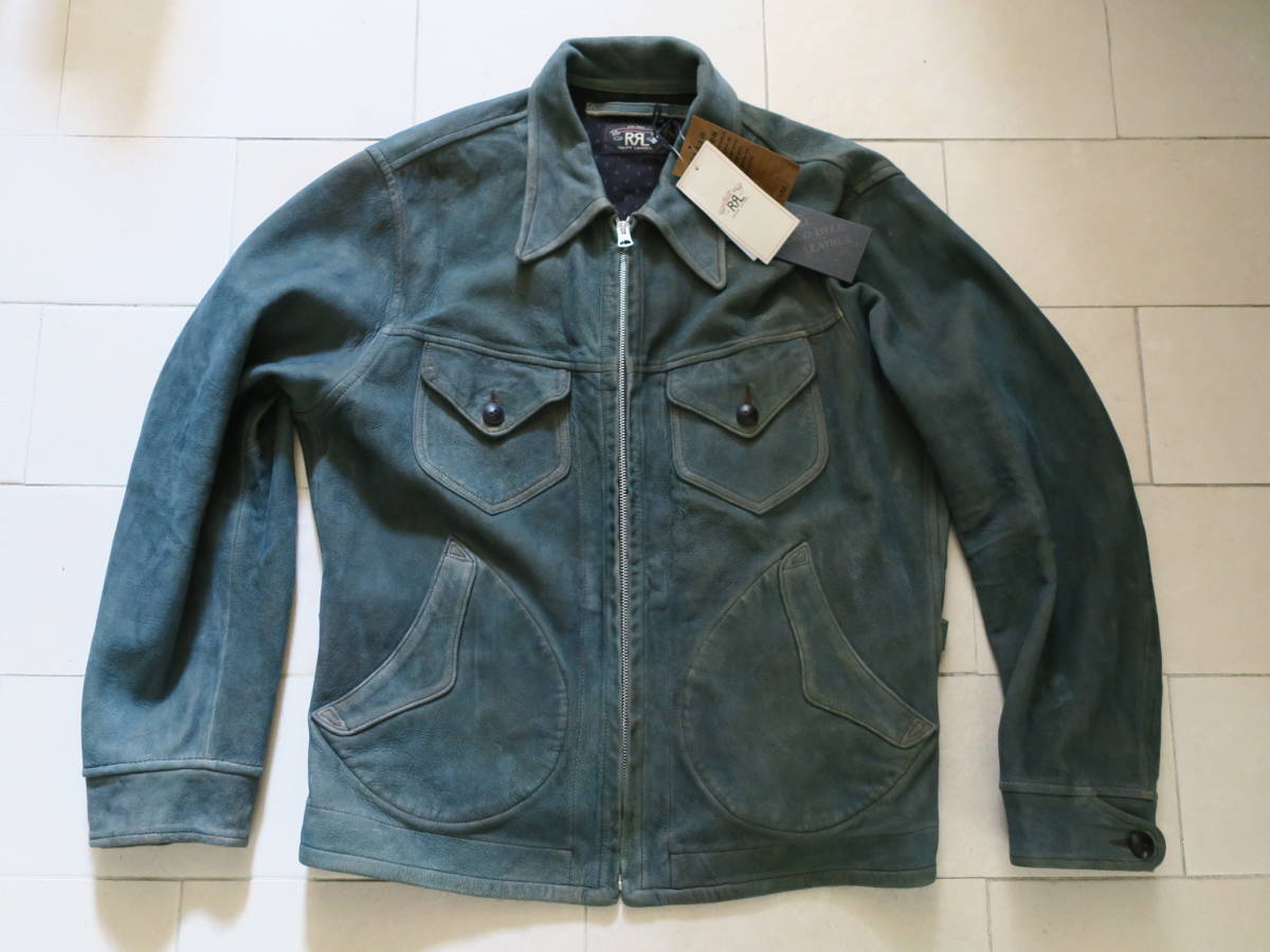 ☆未使用品 タグ付き☆ RRL レザージャケット ウエスタン インディゴ染 