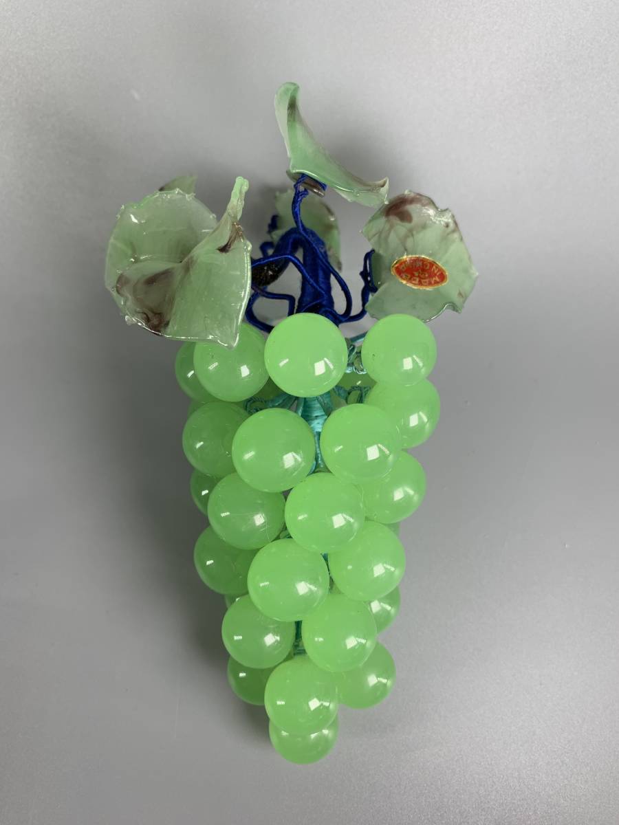 中国美術 石 葡萄 ブドウ 置物 玉石 1979年領収書付き 時代物