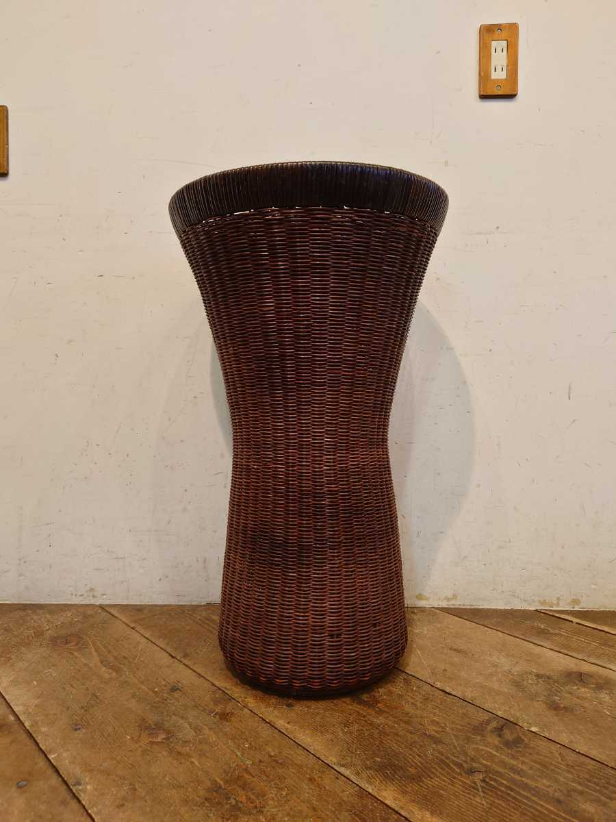 ヤマカワラタン　山川ラタン ダストボックス　剣持勇 希少色】Yamakawa Rattan ヤマカワラタン 剣持勇デザイン ビンテージ