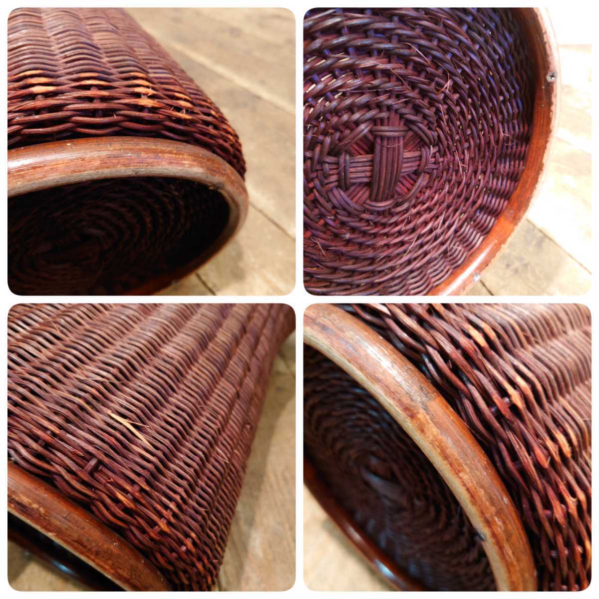 希少 山川ラタン G-1230 剣持勇デザイン ゴミ箱 ジャパニーズモダン