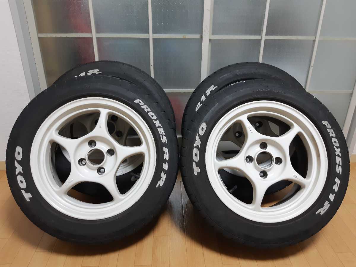 ENKEI RP01 4h 100 15インチ 7J +35 ハブ径約65mm TOYO PROXES R1R 195