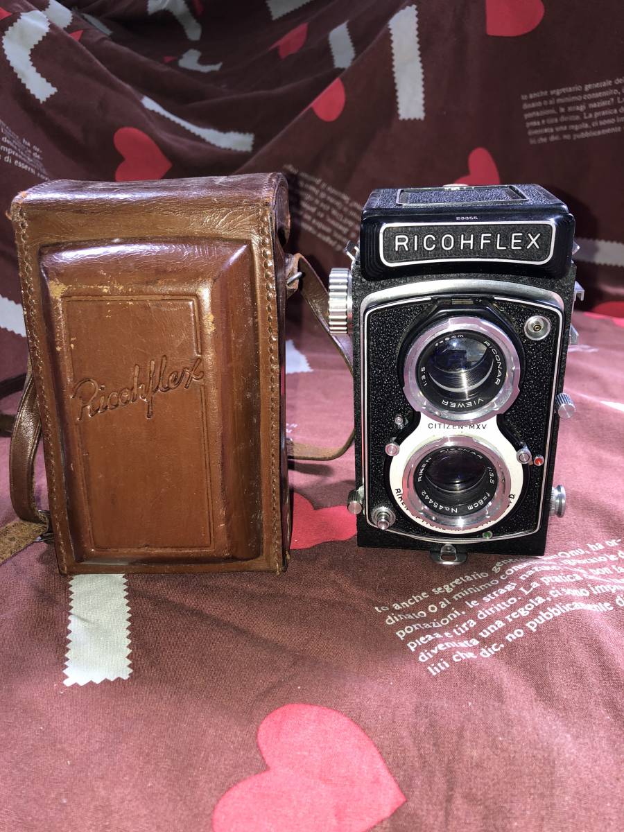 レトロ 二眼レフカメラ リコーフレックス MODEL VII 革 RICOHFLEX