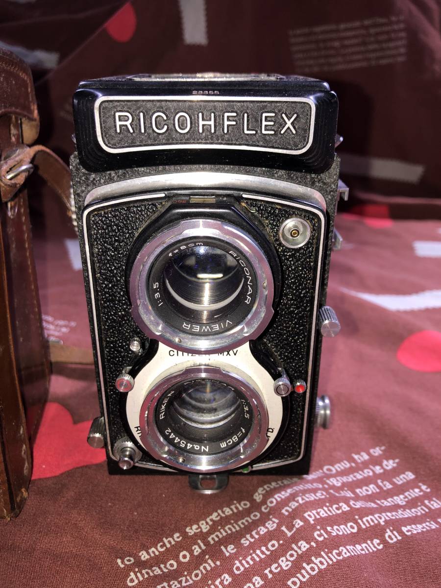レトロ 二眼レフカメラ リコーフレックス MODEL VII 革 RICOHFLEX
