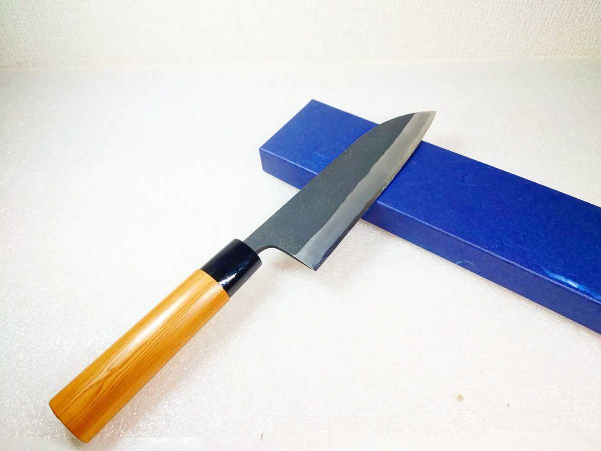 重房　黒打ち　出刃　180mm 飯塚重房 黒打ち三徳 180mm鋼 三条 | 飯塚 重房作 330㎜