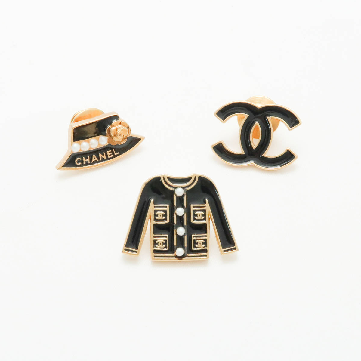 Chanel シャネル ココマーク アイコン ピンバッジ ブローチ3点セット 