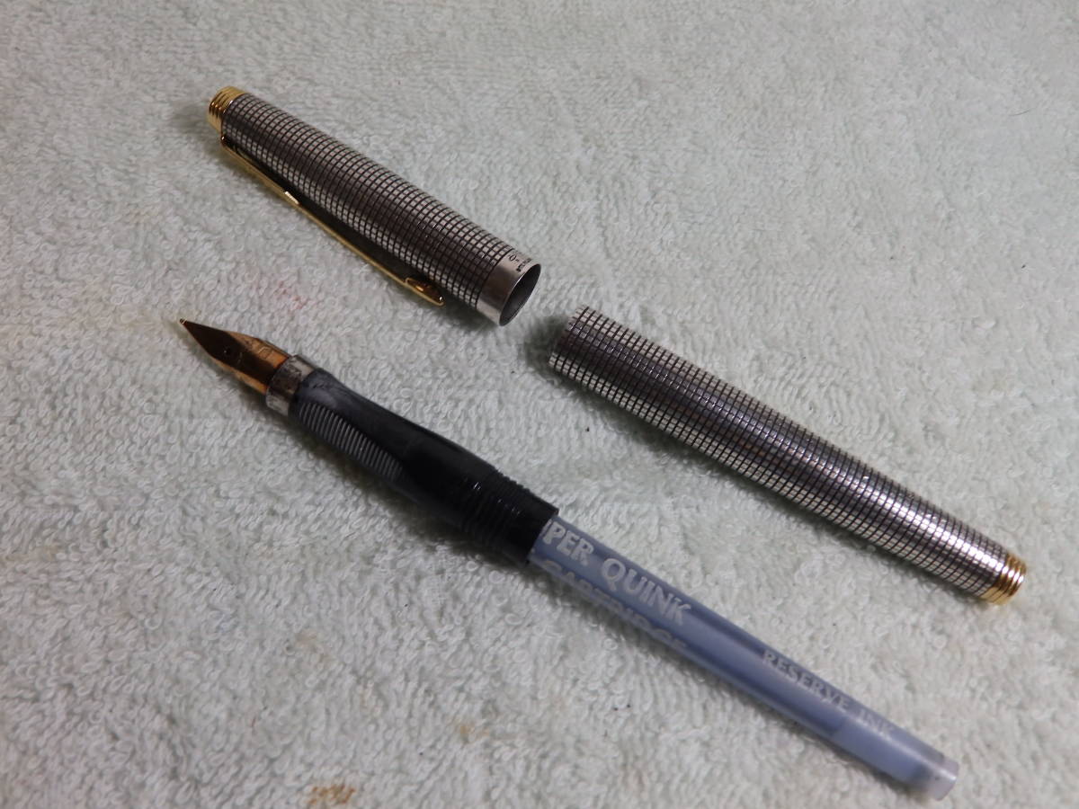 パーカー万年筆 ペン先(中字)：金 14K ・STERLING CAP&BARREL パーカー