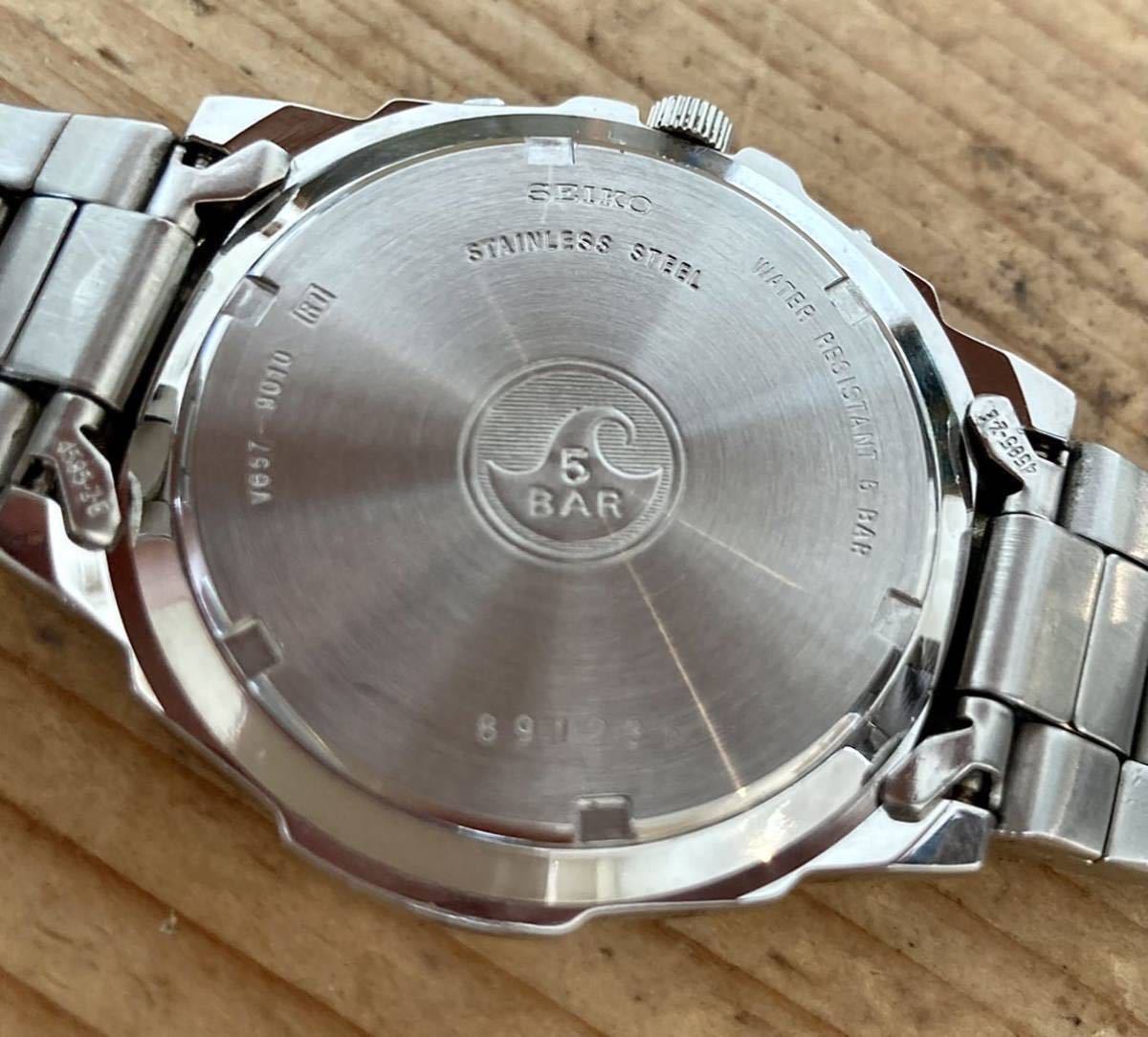 V657-9010 Seiko クロノグラフ Chronograph SEIKO Quartz - セイコー 