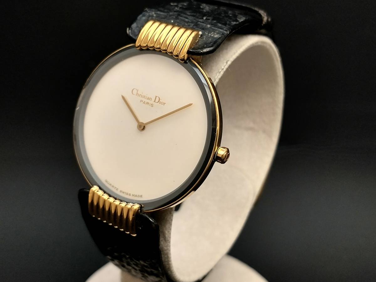 稼働品 Christian Dior クリスチャン ディオール 2針 腕時計 クォーツ 