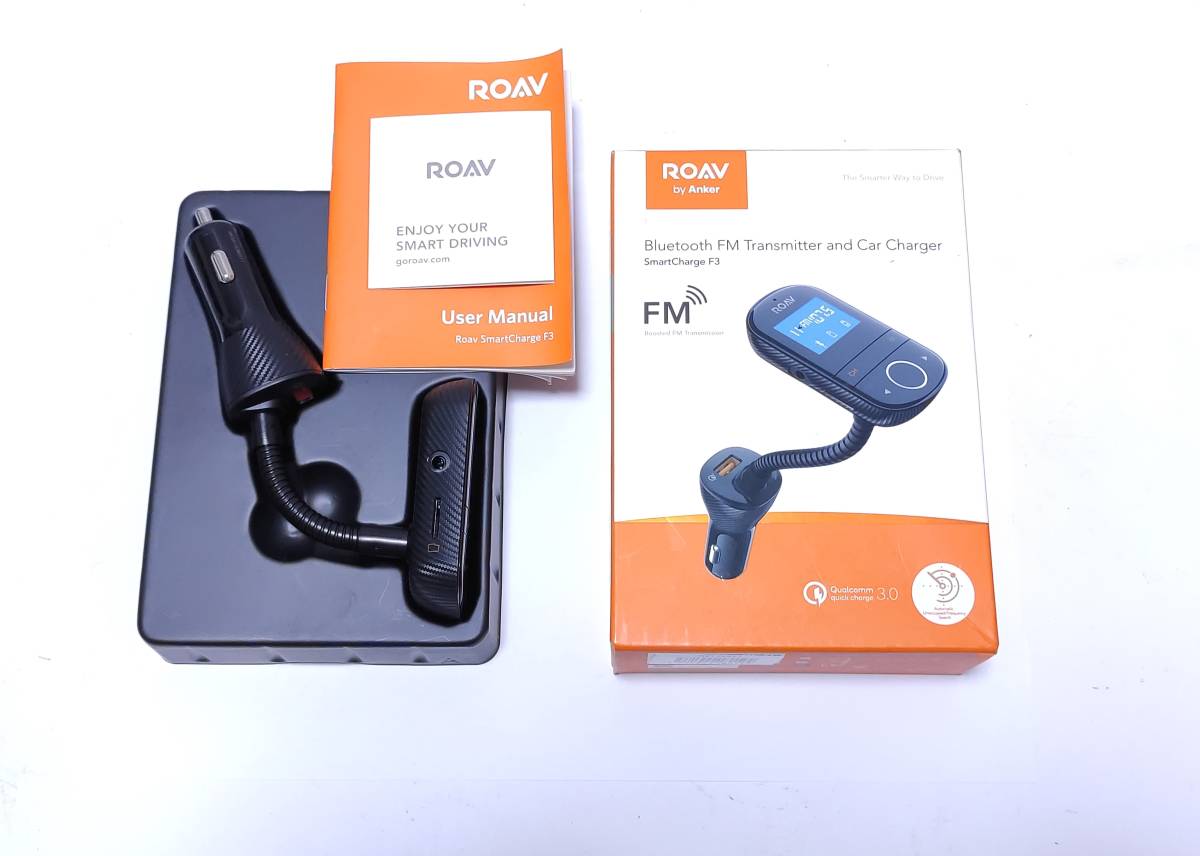 希少 Anker Roav FM Transmitter F3 FMトランスミッター アンカー Bluetooth FM Anker Roav 3.0 &amp; Cancellation