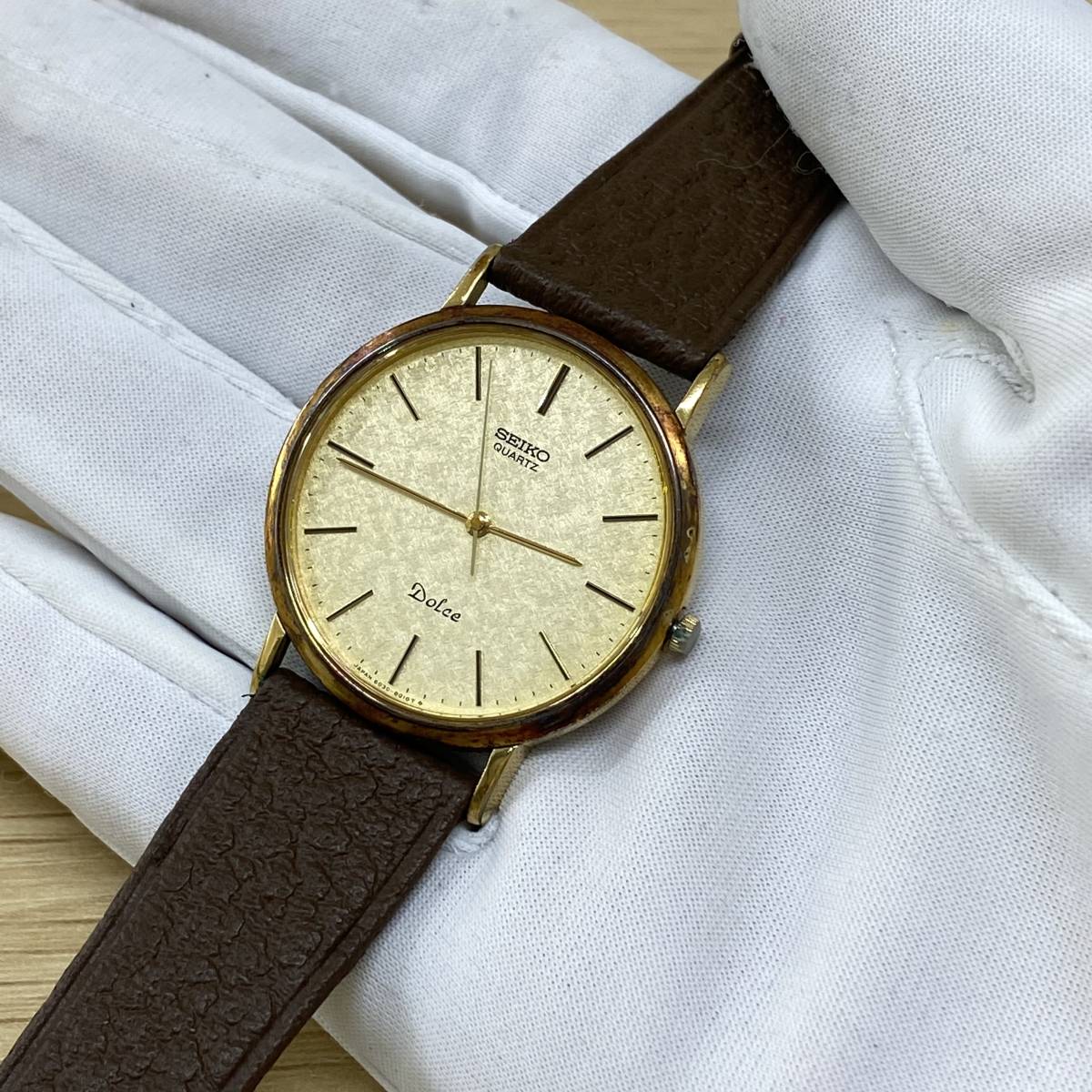 稼働品】SEIKO Dolce ドルチェ 6030-8010 Quartz 38mm 腕時計 メンズ 
