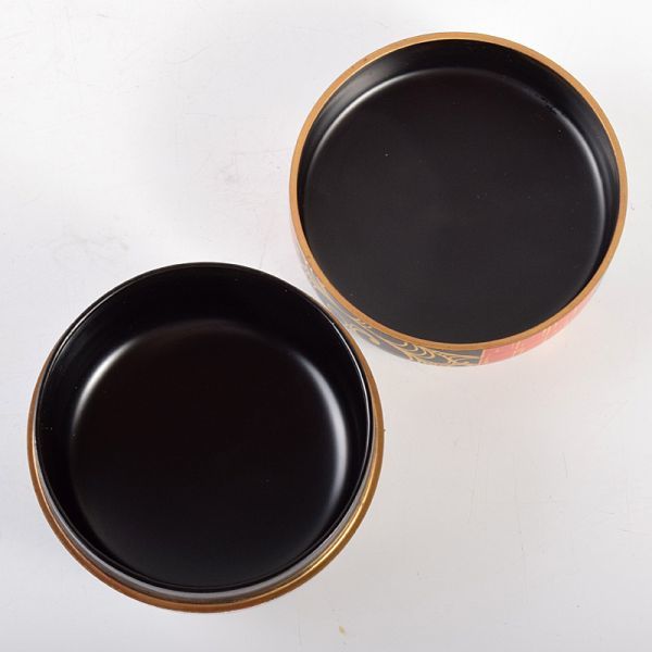 茶道具 蒔絵師 西條一斎作 花筏蒔絵 平棗 共箱 VKFN