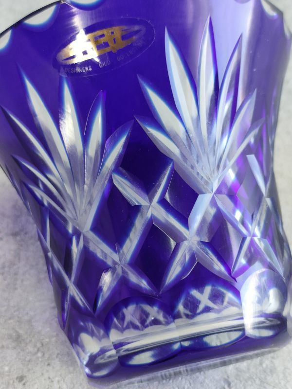 SONE KOGEI/曽根工芸 フラワースタンド 花瓶 花器 花生 創作ガラス 藍 