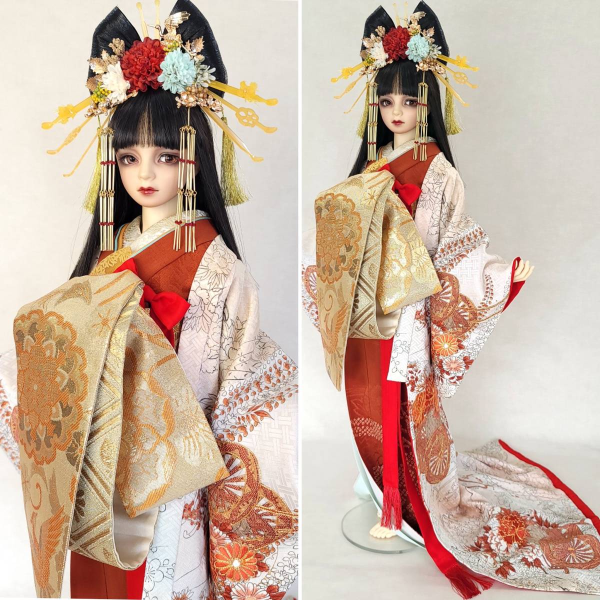 ◇藍月◇SD17少年用花魁着物セット◇御所車(服、靴)｜売買された 