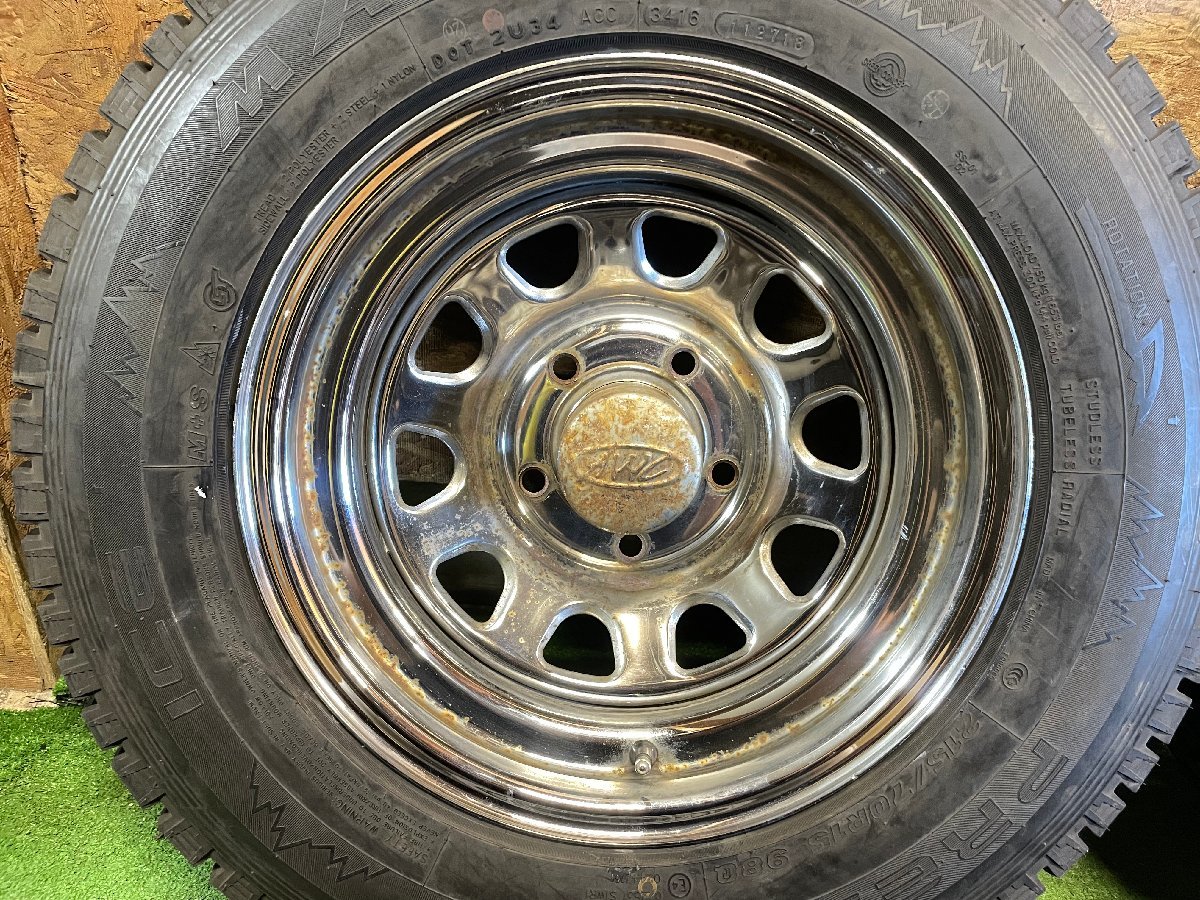 AWC デイトナ USA製 メッキ 15インチ 7J ±0？ PCD127 5H MAXXIS PRESA 