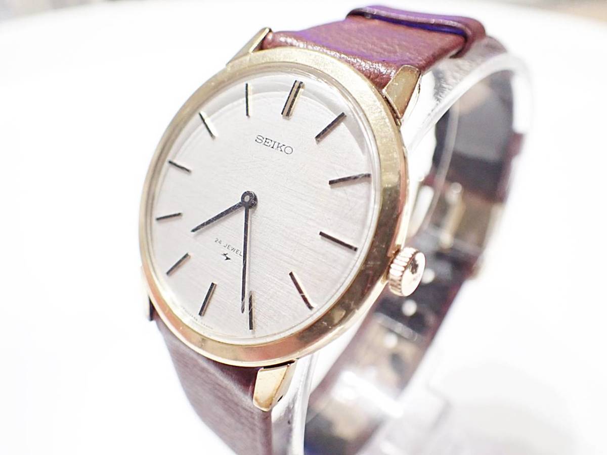 1円～◆セイコー SEIKO 24JEWELS セイコー シャリオ 24石 手巻き 腕時計 2559-0180　メンズ　稼動品