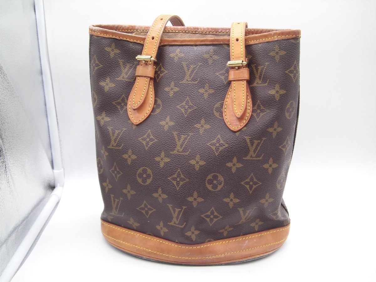 ■難ありLouis Vuitton ルイヴィトン モノグラム バケット PM ショルダー バッグ■&frasl;A  ,■難ありLouisVuittonルイヴィトンモノグラムバケットPMショルダーバッグ■&frasl;A