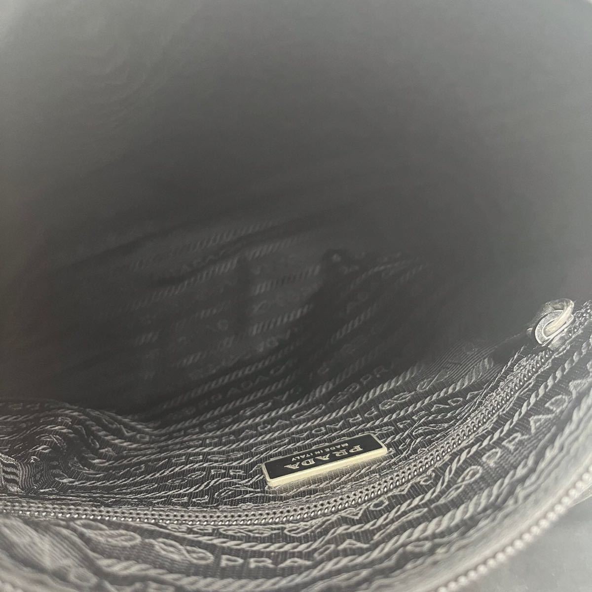 1円【激レア・超美品】PRADA プラダ ショルダーバッグ ボディバッグ ダブルフラップ サフィアーノレザー ナイロン 三角ロゴ ブラック PRADA プラダ ショルダーバッグ 肩掛け◎ アクセサリーポーチ 1円～極美品プラダ