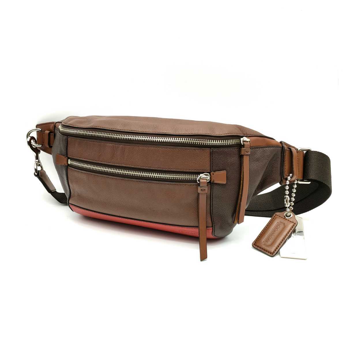送料無料 美品 COACH コーチ メンズ ウエストバッグ ボディバッグ 