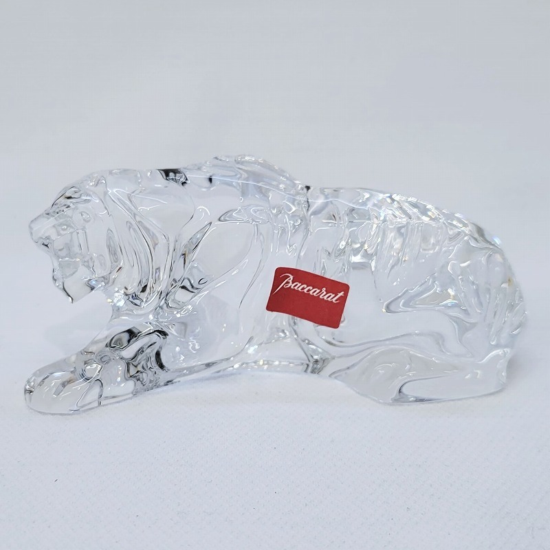 10470】美品!Baccarat バカラ 置物 虎 クリスタル トラ 寅 10470】美品!Baccarat バカラ 置物 虎 クリスタル トラ 寅