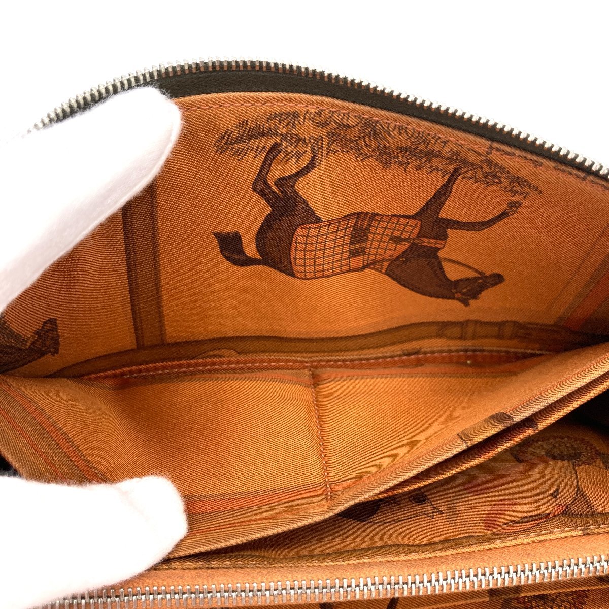 1円 美品 HERMES エルメス 長財布 アザップロング シルクイン □M刻印 ヴォーエプソン ヴェールオリーブ レディース メンズ　【8-5】 HERMES エルメス アザップロング □Ｇ刻印HERMES SＶ金具 □M