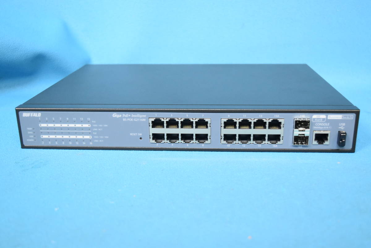 BUFFALO/バッファロー 16ポート Gigabit PoEスイッチ/HUB 【BS-POE