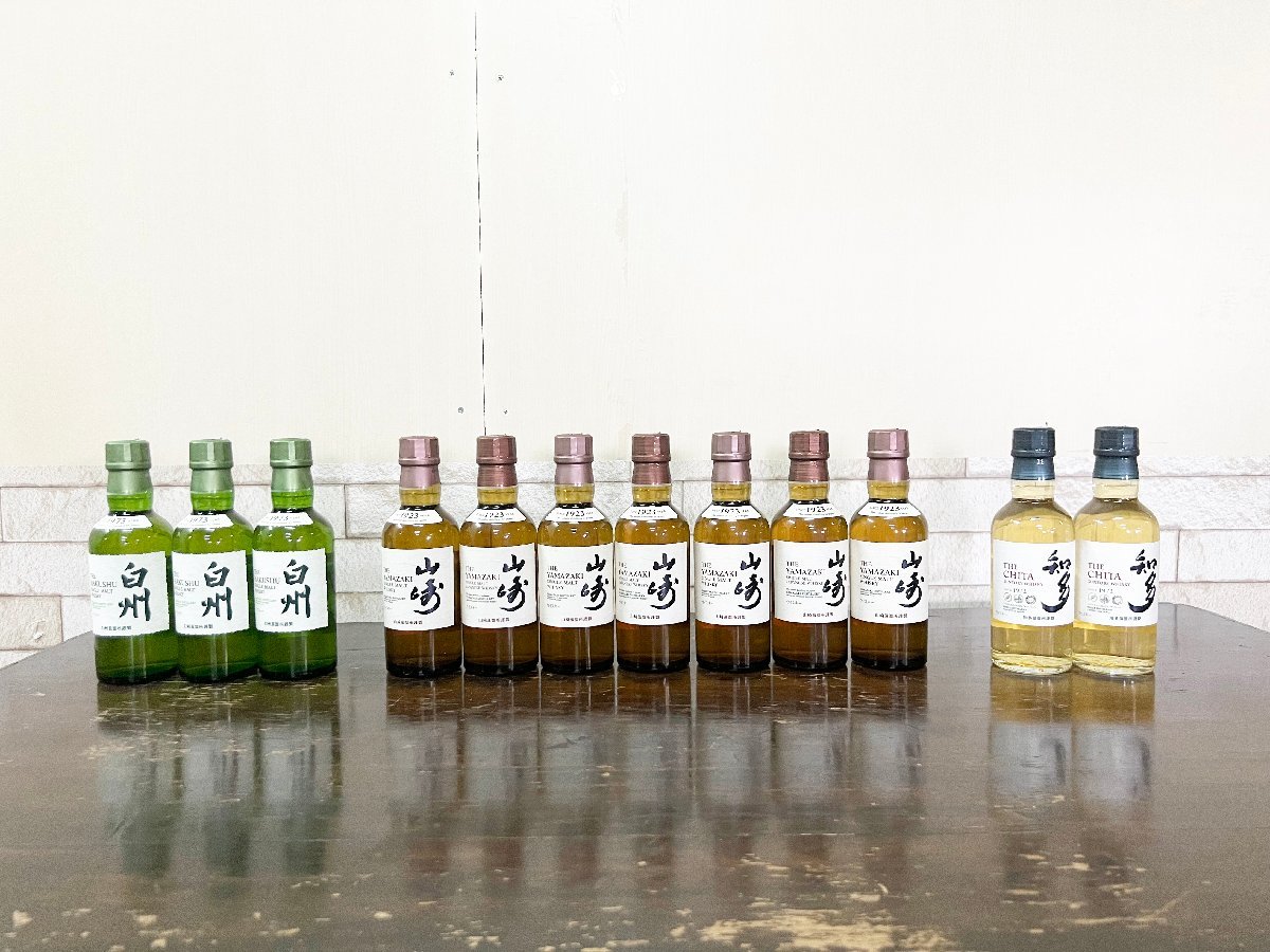 ☆未開封☆ SUNTORY サントリー 山崎・白州・知多 ベビーボトル 12本セット まとめ売り ウイスキー 180ml