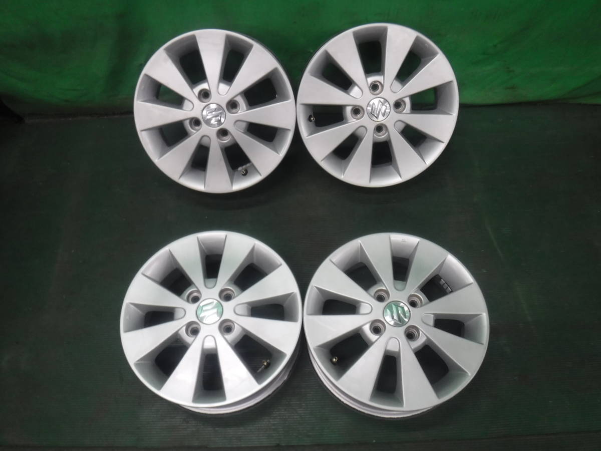 スズキスポーツ ワークス純正14インチホイール4本セット 14×4.5 ☆ ホイール 4本 スズキ純正 14インチ 14×4.5J ＋45 PCD100 4H シルバー