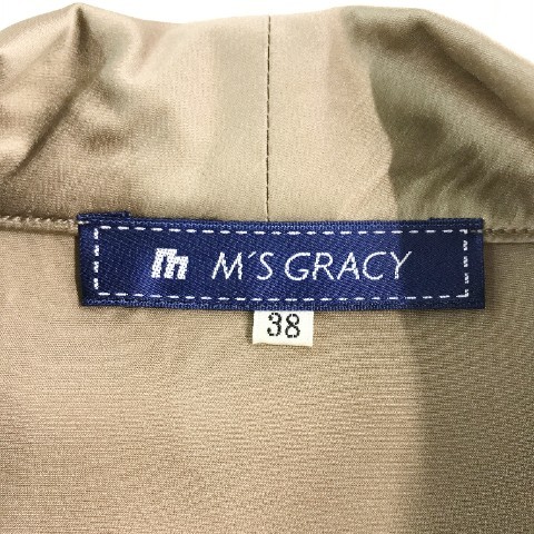 【1円】MS GRACY エムズグレイシー 長袖シャツブラウス ブラウン系 38 [240001551013] レディース M'S エムズグレイシー GRACY 黒 シースルー&frasl;フリル リボン