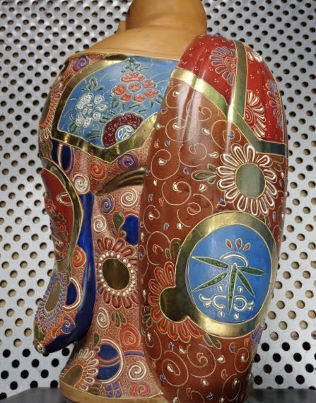 2593 九谷焼　布袋様　置物　陶芸　七福神　縁起物　時代物 七福神 布袋様 九谷焼 置物 縁起物 公式通販 - 九谷焼布袋金彩色絵五彩