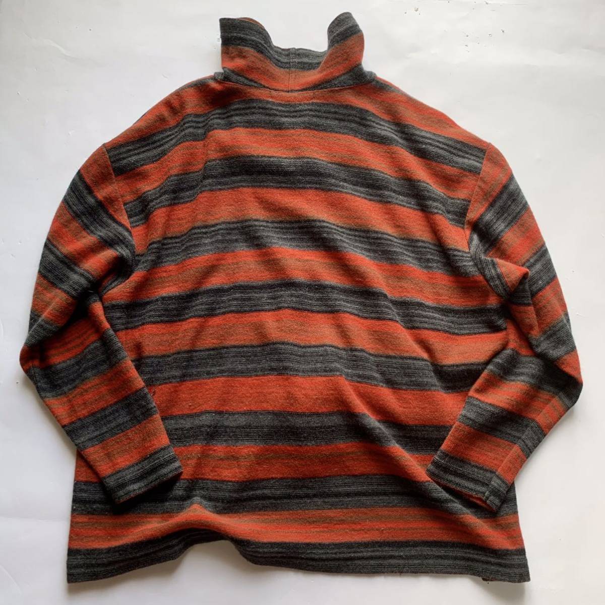 80s 筆タグ ISSEY MIYAKE イッセイミヤケ 襟付きニット ボーダー 90s 筆タグ issey miyake ニット ボーダー ハイネック イッセイミヤケ