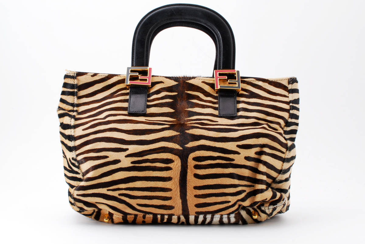 1円スタート】FENDI ヴィンテージ フェンディ ハラコ レザー 