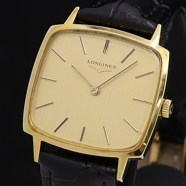 ロンジン 1円 ゴールド文字盤 手巻き メンズ LONGINES 17.943.657