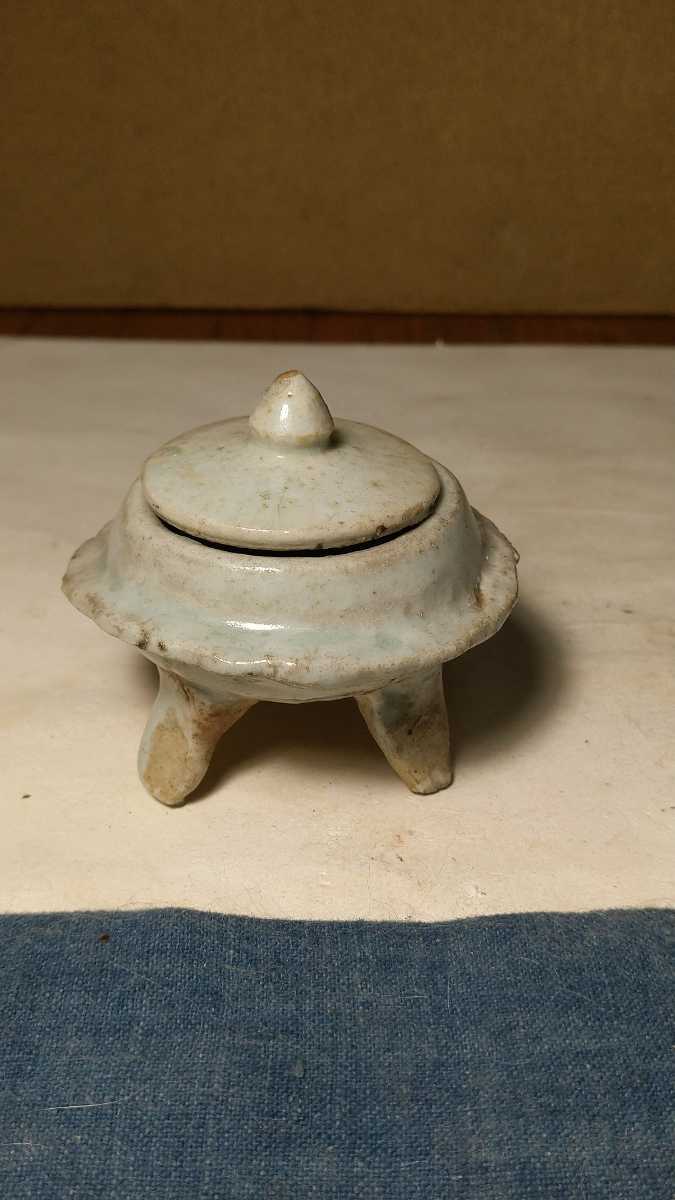 哲】珍しい李朝白磁ミニ香炉（李朝初期） 陶芸 李朝 【公式通販】