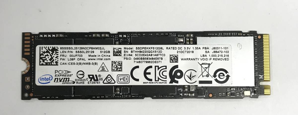 M.2 SSD 512GB PCIe NVMe 0 Solid com: - State Gen4 Intel NVME TLC 