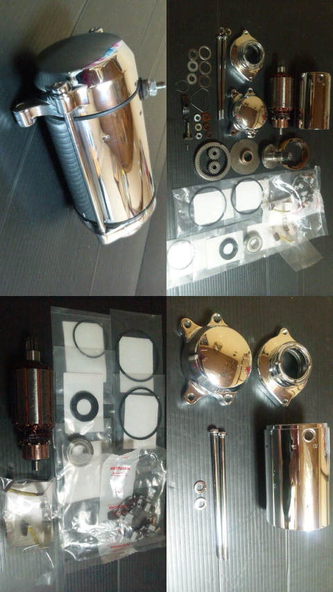 即決 CBX400F CBX550F CBR400F 純正セルモーター クロームメッキ加工
