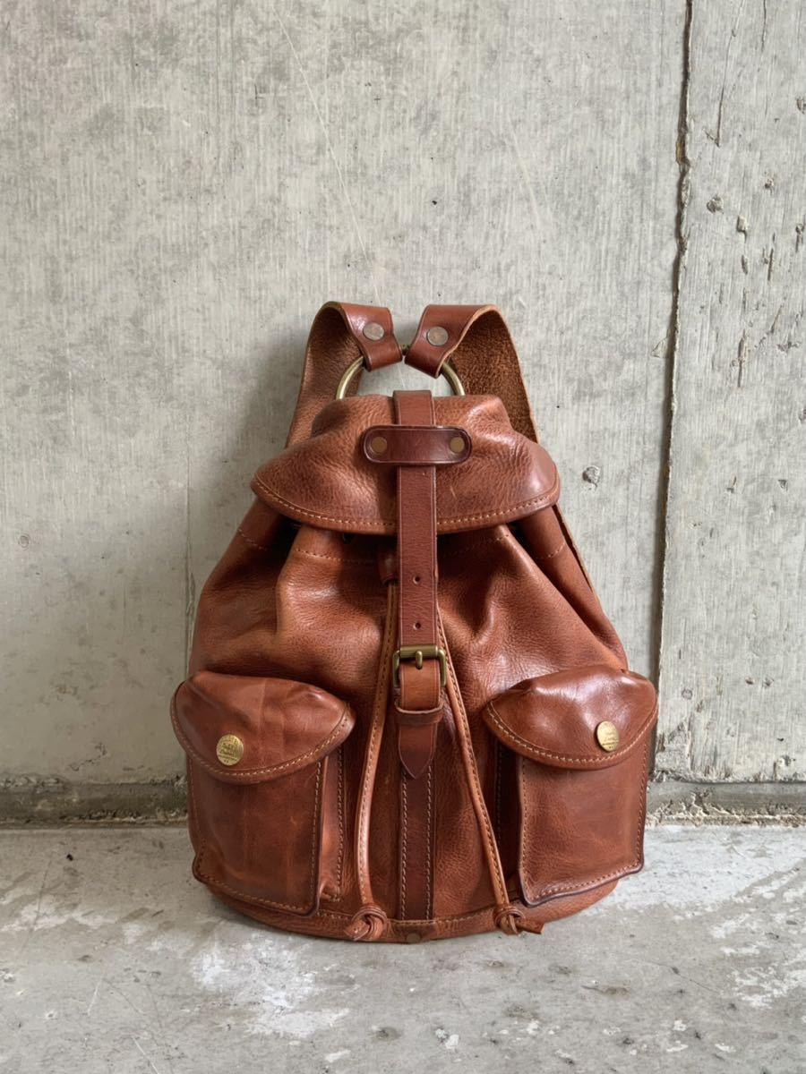 ラスト1点】定価10万 RRL ダブルアールエル レザー ミニ リュック 