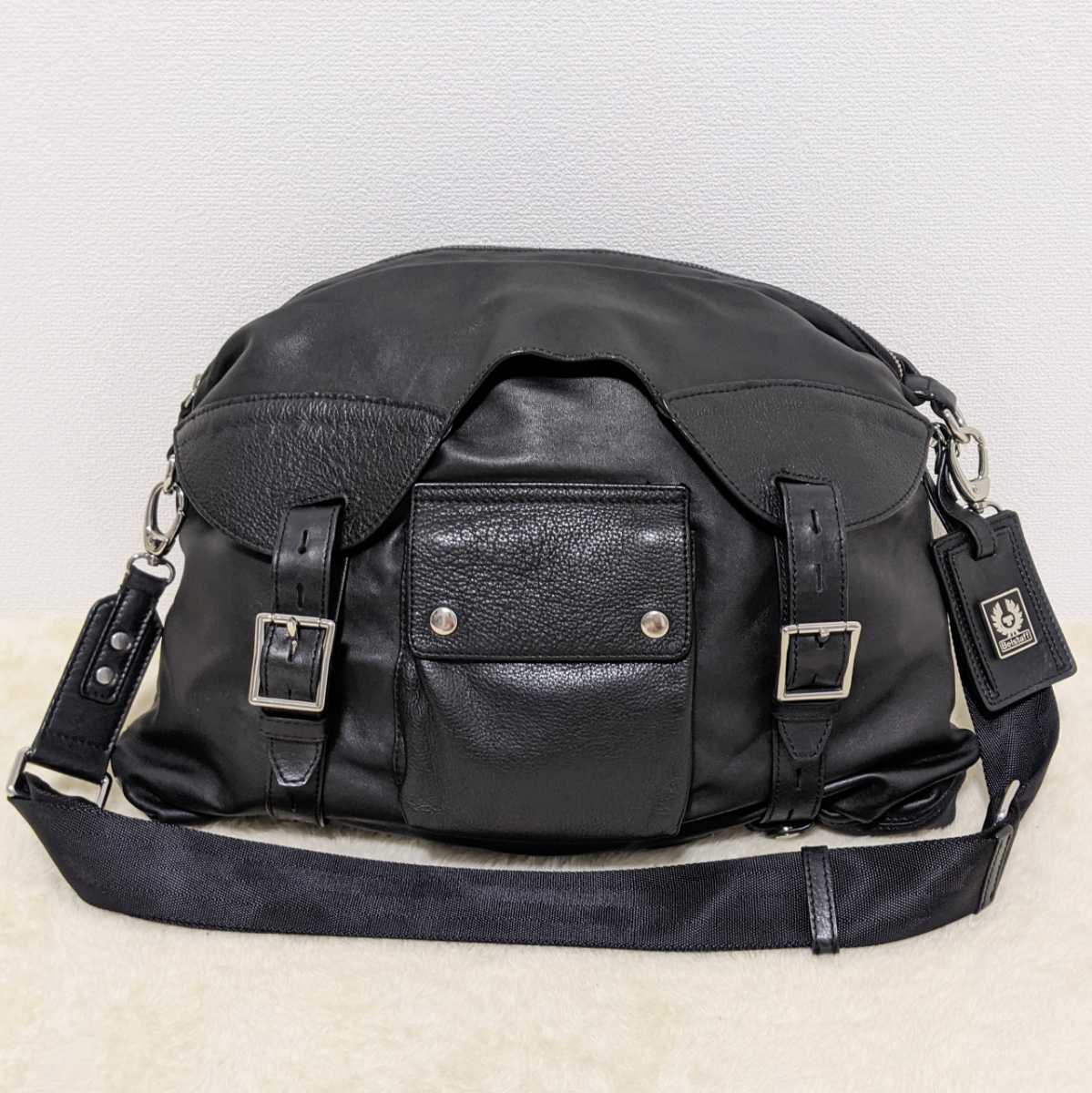 ☆未使用級☆BELSTAFF ショルダーバッグ オールレザー 【最高級の迫力